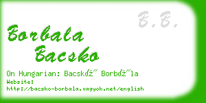 borbala bacsko business card